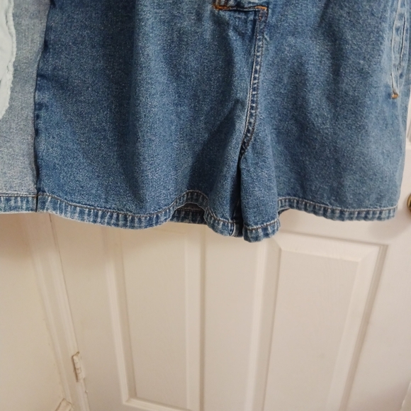 Denim Romper Skort Sleeveless Pockets Size 9/10 Med 80s READ - Picture 10 of 12